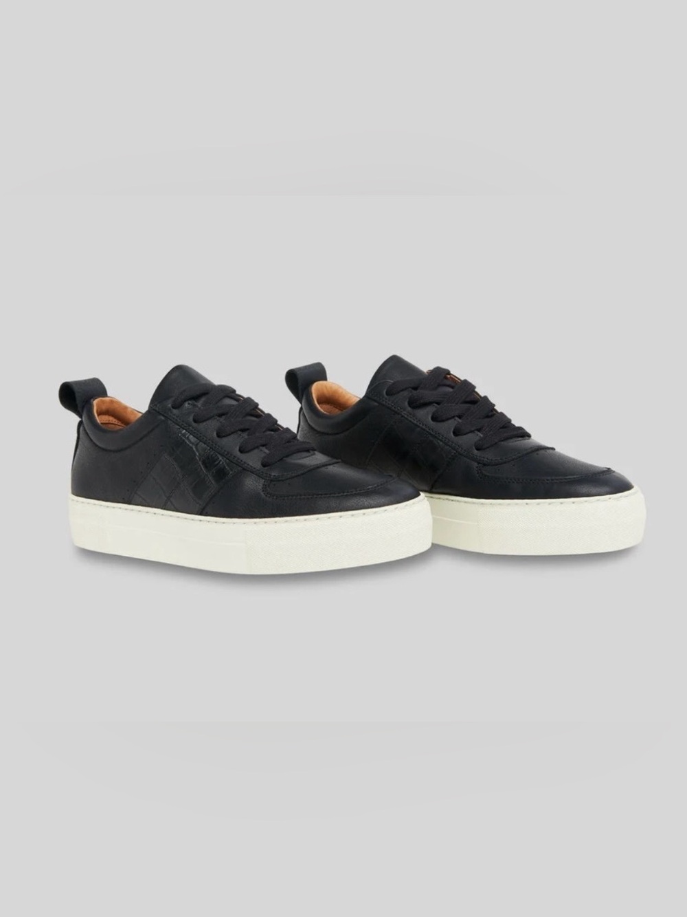 Whistles "ANNA" Black Leather Thick Sole Sneakers Sz.6.5/37 MSRP $279.00